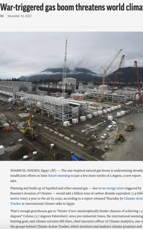 Report: War-triggered gas boom threatens world climate goal