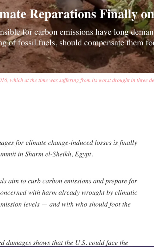 What Now With Climate Reparations Finally on the Table?