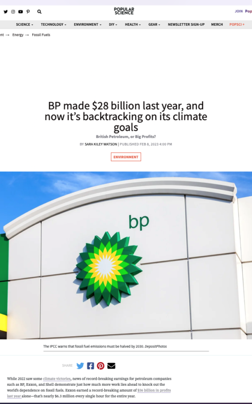 BP made $28 billion last year, and now it’s backtracking on its climate goals