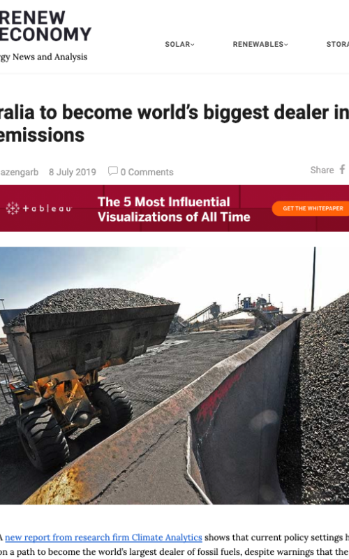 Australia to become world’s biggest dealer in fossil fuel emissions