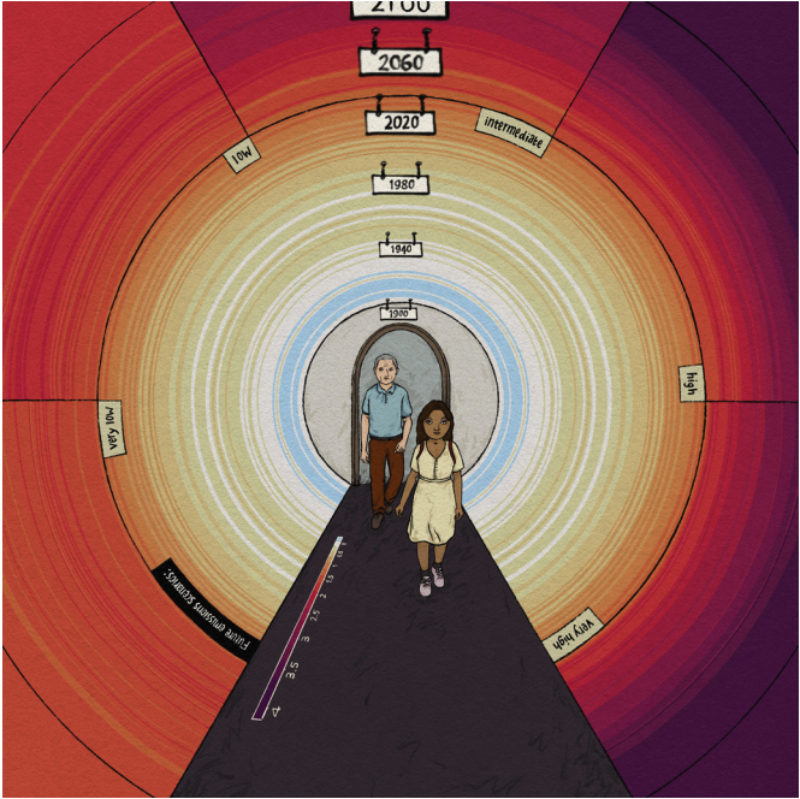 Still from 'Extinction Room', a climate comic by artist Sayra Begum