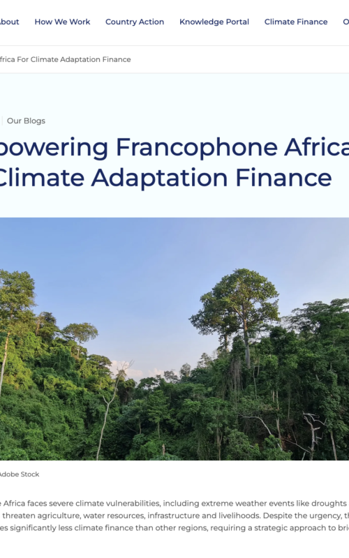 Empowering Francophone Africa for Climate Adaptation Finance