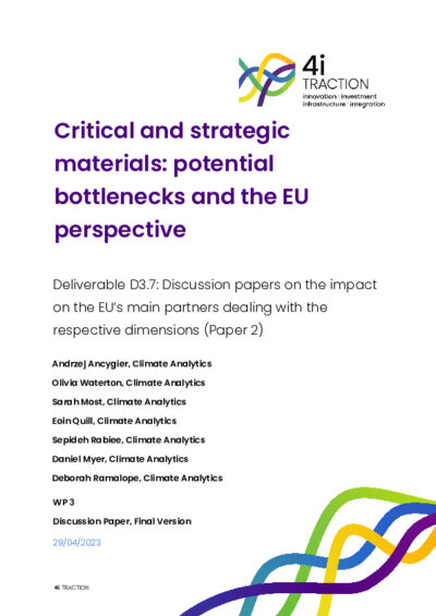 Critical and strategic materials: potential bottlenecks and the EU perspective