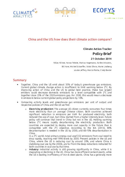 China and the US: how does their climate action compare?