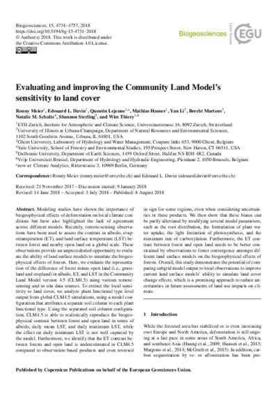 Evaluating and improving the Community Land Model's sensitivity to land cover