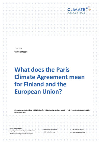 What does the Paris Agreement mean for Finland and the European Union?