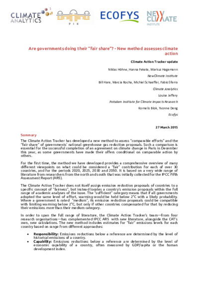 Are governments doing their “fair share”? New method assesses climate action