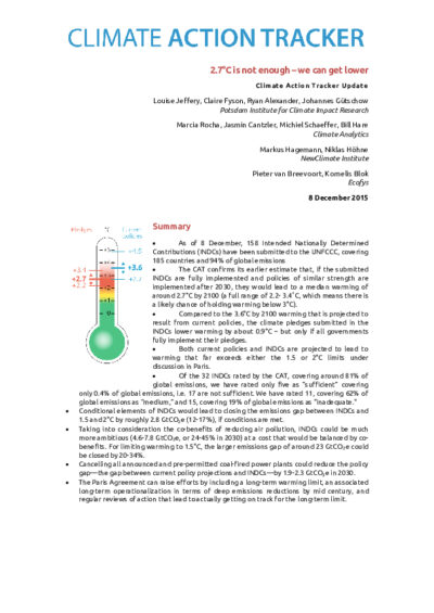 2.7°C is not enough – we can get lower