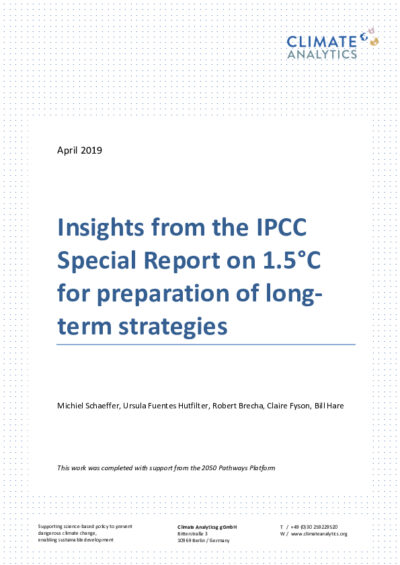 Insights from the IPCC Special Report on 1.5°C for preparation of long-term strategies