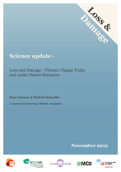 Loss and Damage – climate change today and under future scenarios