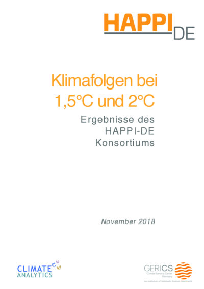 Climate impacts at 1.5°C and 2°C – Results of the HAPPI DE Project Klimafolgen bei 1,5°C und 2°C