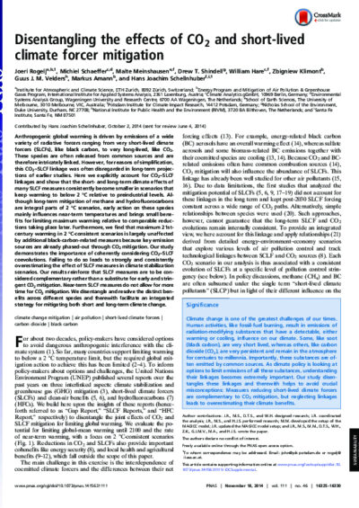 Disentangling the effects of CO2 and short-lived climate forcer mitigation