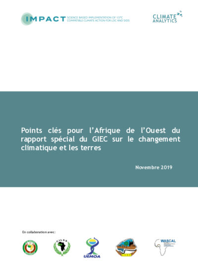 Points clés pour l’Afrique de l’Ouest du rapport spécial du GIEC sur le changement climatique et les terres