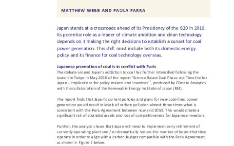 Japan at an international crossroads - seeking a sunset for coal