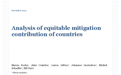 Analysis of equitable mitigationcontribution of countries